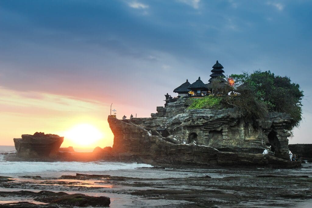 beautiful coastal architecture of a bali coastline.