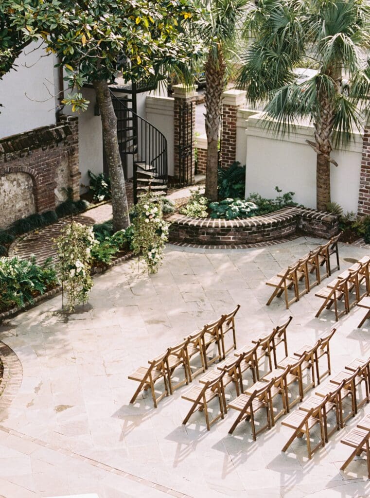 Top down view of the ceremony space at Gadsden House