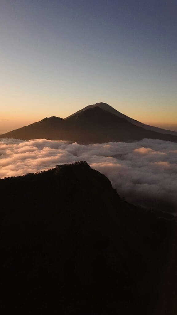 Beautiful mountain during sunrise in Bali